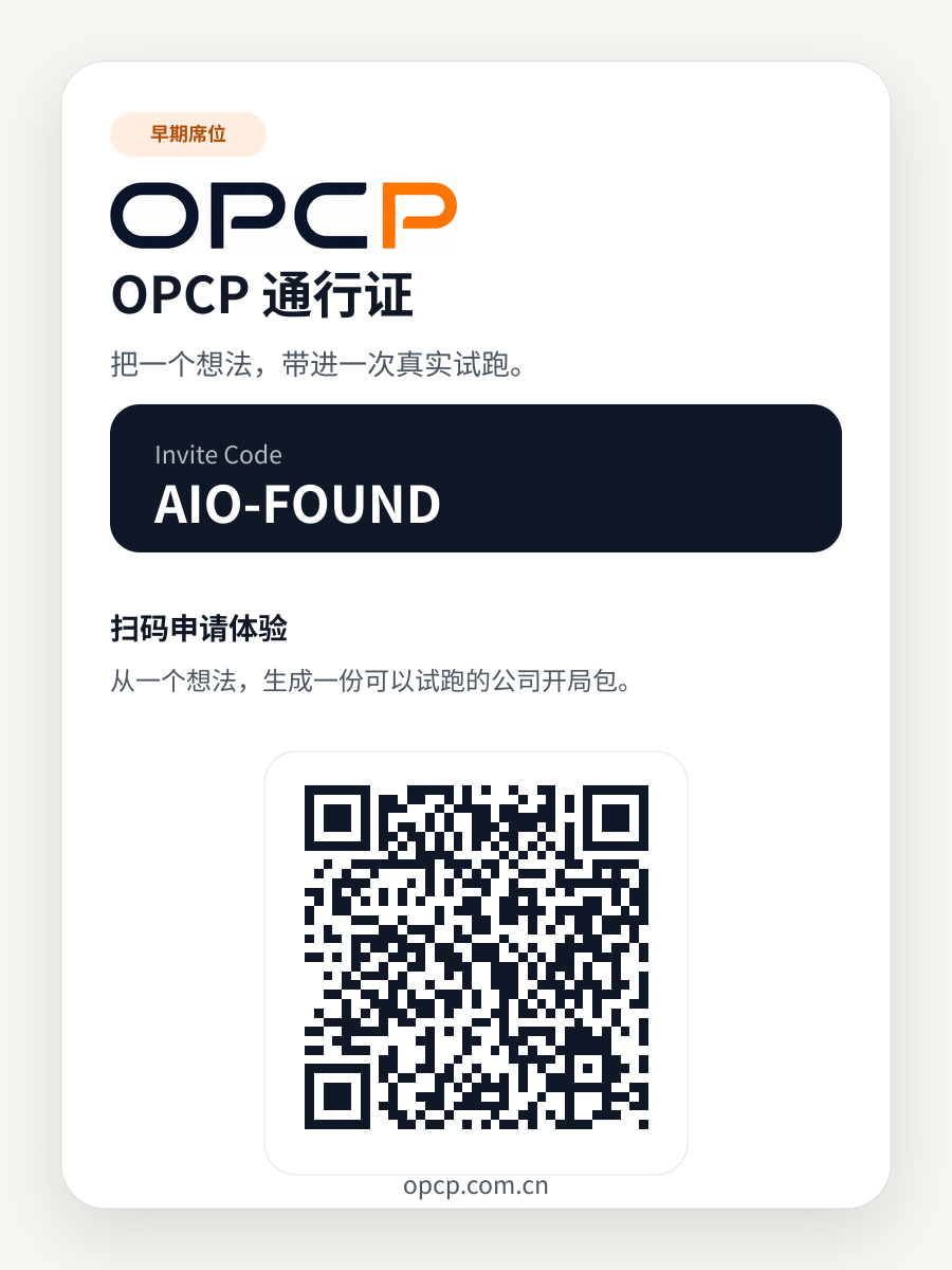 AIO-FOUND OPCP 通行证二维码海报